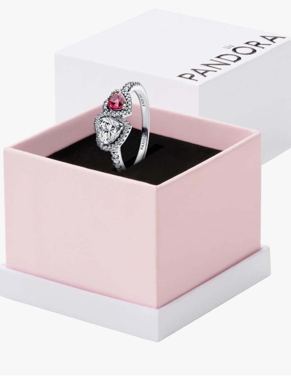 PANDORA- Halo hearts sterling silver ring